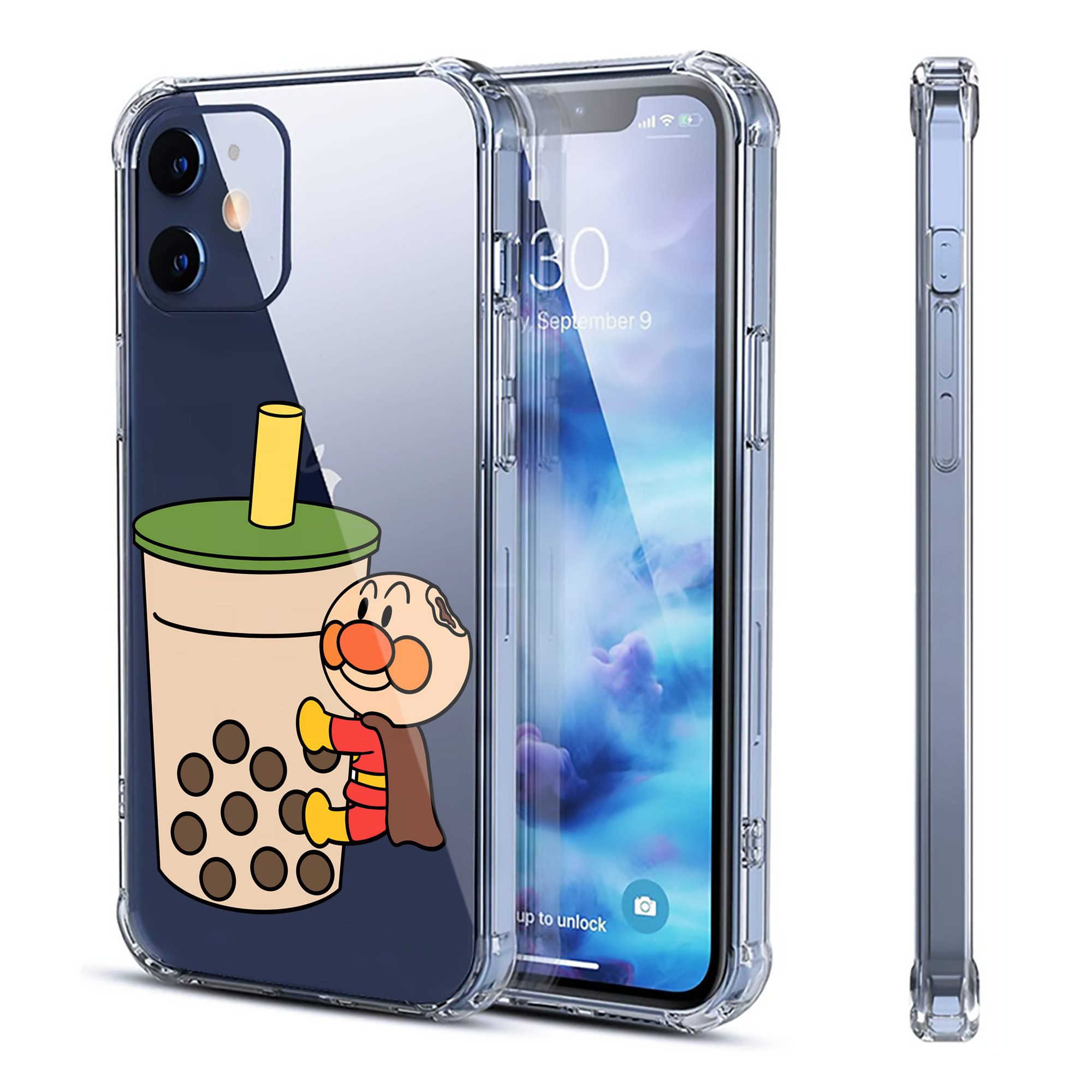 （画像用） アンパンマン Anpanman 【iPhone 12シリーズ対応】透明スマホケース（クリアソフトケース）